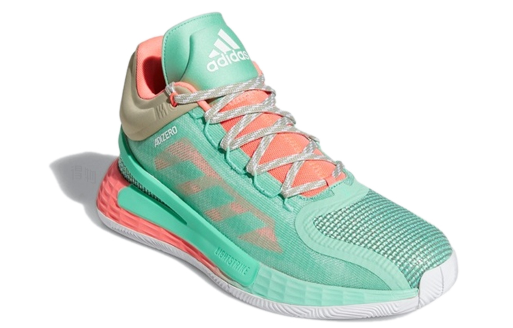 Мужские кроссовки adidas D rose 11 TPU (зеленый / оранжевый / белый) — Зелёный / оранжевый / белый — фото 3