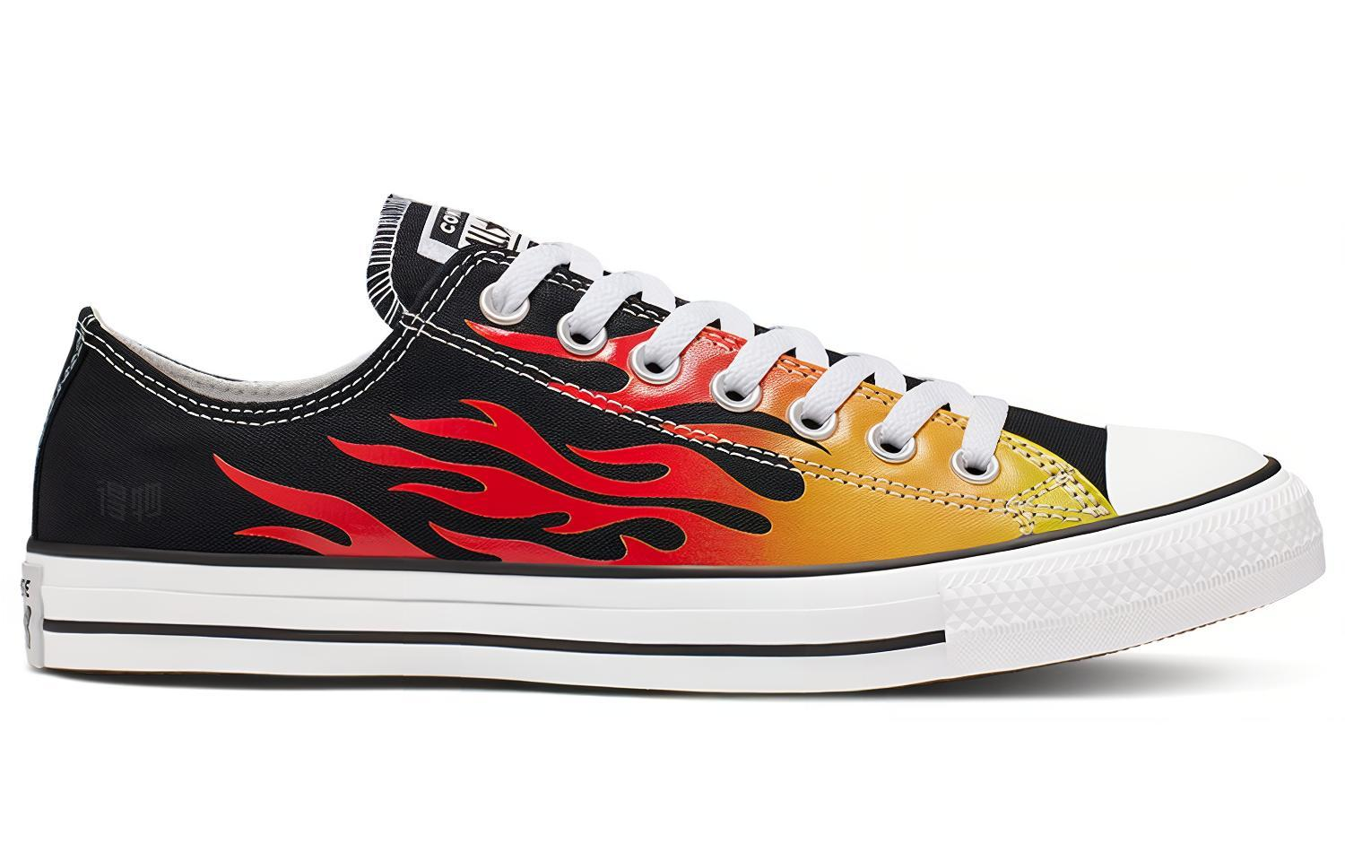 Кеды Converse Chuck Taylor All Star (черно-красные с принтом) — Чёрный / красный — фото 2
