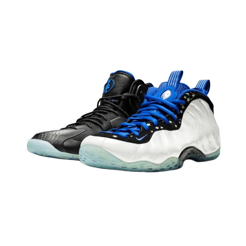 Мужские кроссовки Nike Foamposite One Shooting Stars Pack (белый / синий / черный) — Белый / синий / чёрный — фото 3