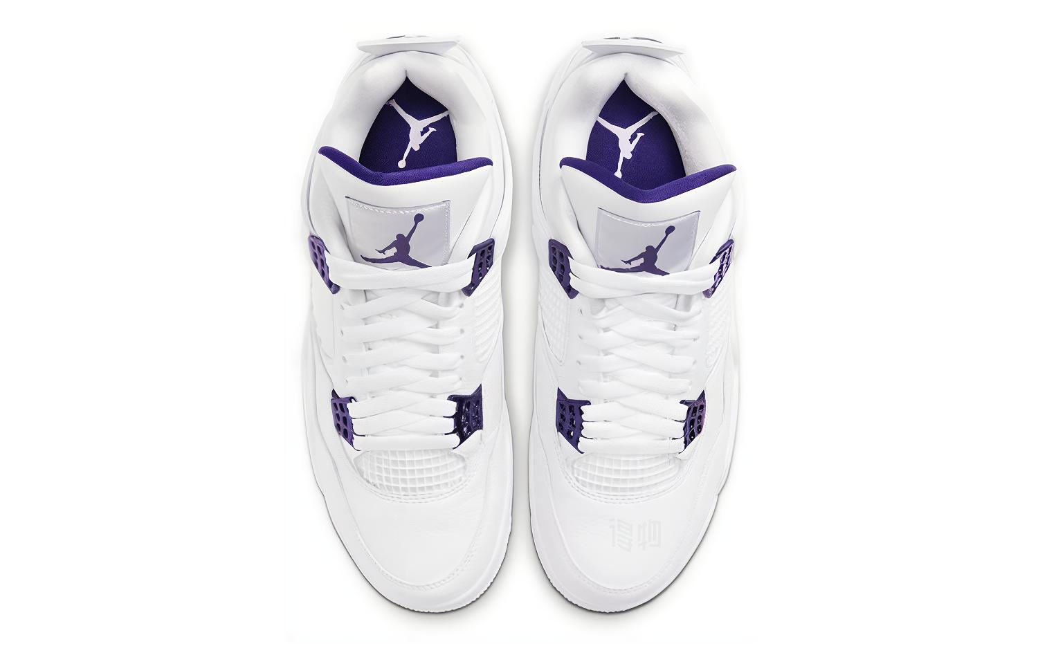 Кроссовки Jordan Air Jordan 4 Retro Purple Metallic (бело-фиолетовые) — Белый / фиолетовый — фото 4