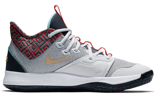 Мужские кроссовки Nike PG 3 "BHM" 3 (серый / белый / красный) — фото 2
