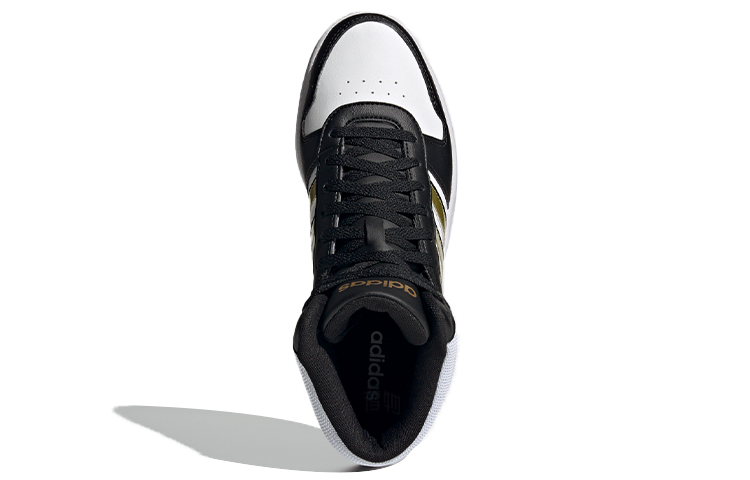 Мужские кроссовки adidas neo Hoops 2.0 mid (белый / золотой / черный) — Белый / золотой / чёрный — фото 4