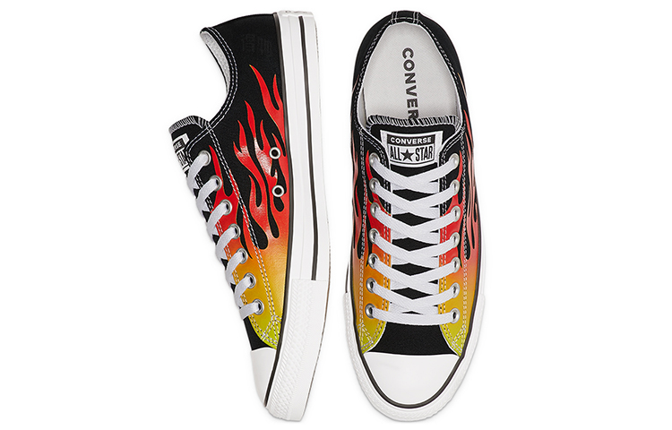 Кеды Converse Chuck Taylor All Star (черно-красные с принтом) — Чёрный / красный — фото 4