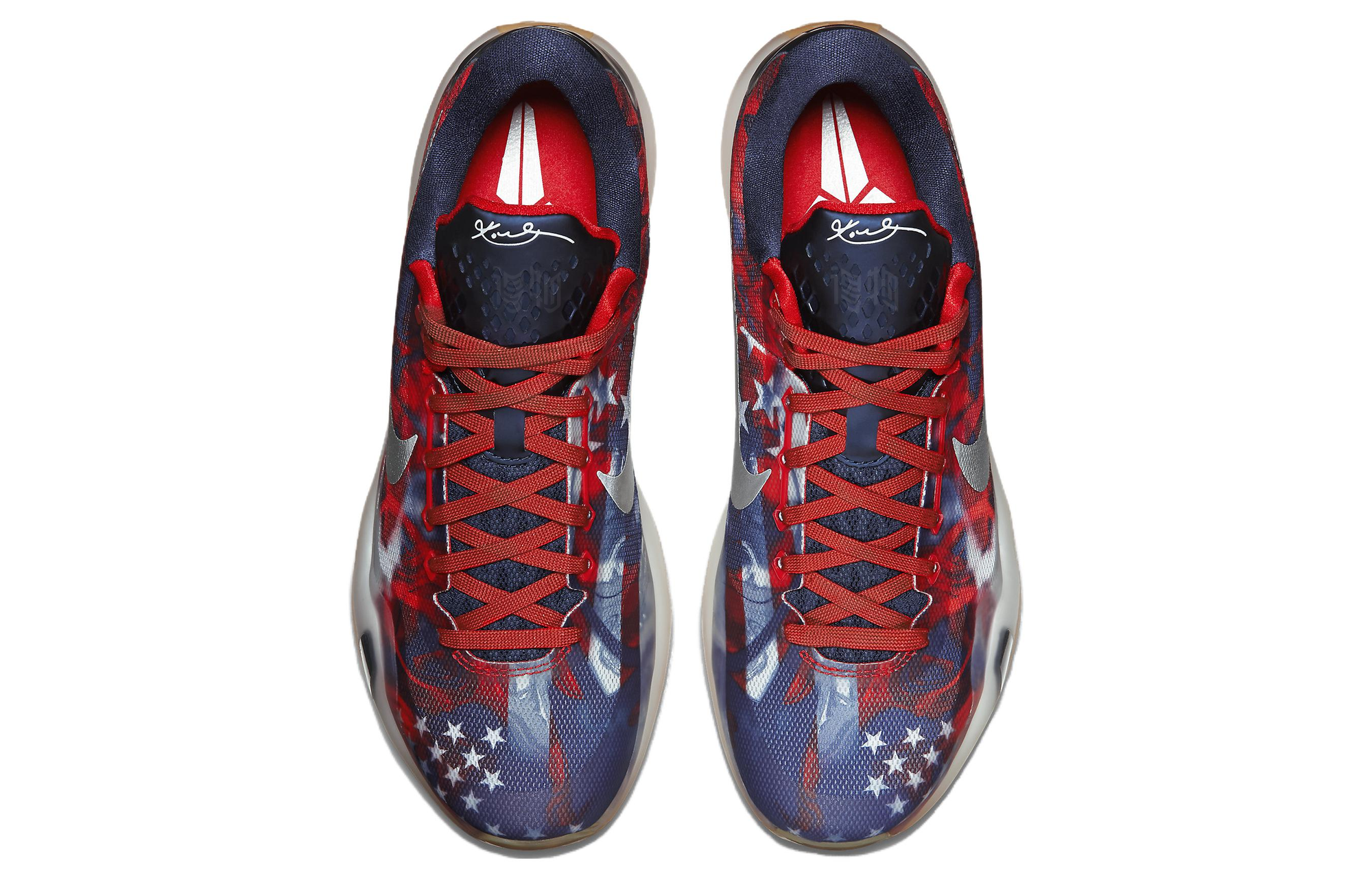 Мужские кроссовки Nike Kobe 10 Independence Day USA (красно-синий) — 大学红/照片蓝/反光银 — фото 3