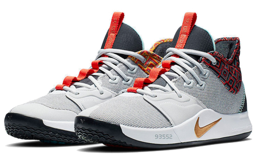 Мужские кроссовки Nike PG 3 "BHM" 3 (серый / белый / красный) — фото 3