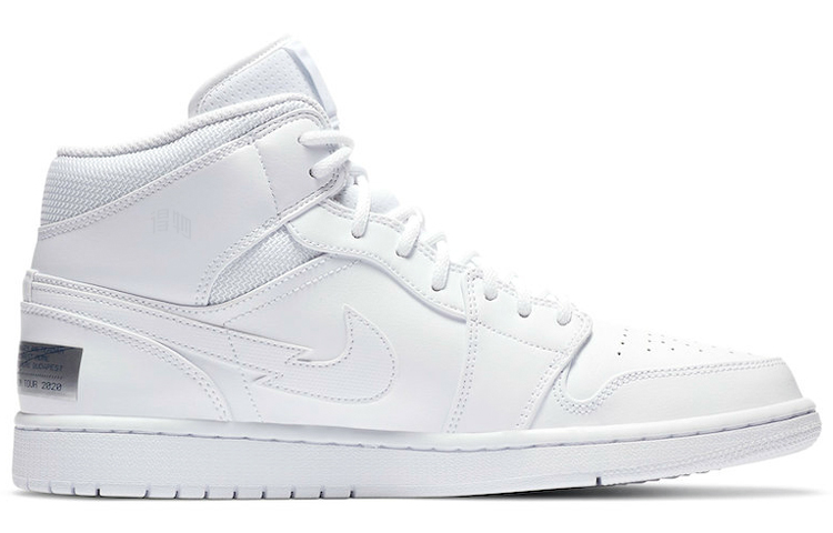Мужские кроссовки Air Jordan 1 Mid Euro Tour (бело-красные) — фото 2