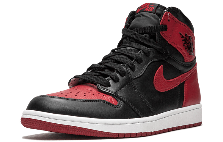 Мужские кроссовки Jordan Air Jordan 1 Retro Bred Banned (черно-красный) — фото 2