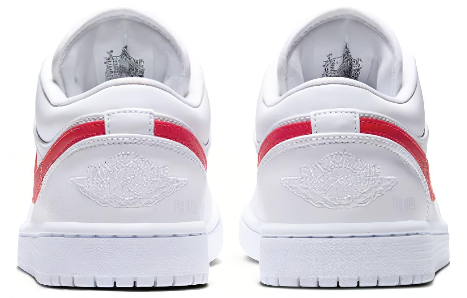 Женские кеды Jordan Air Jordan 1 (бело-красный) — фото 5