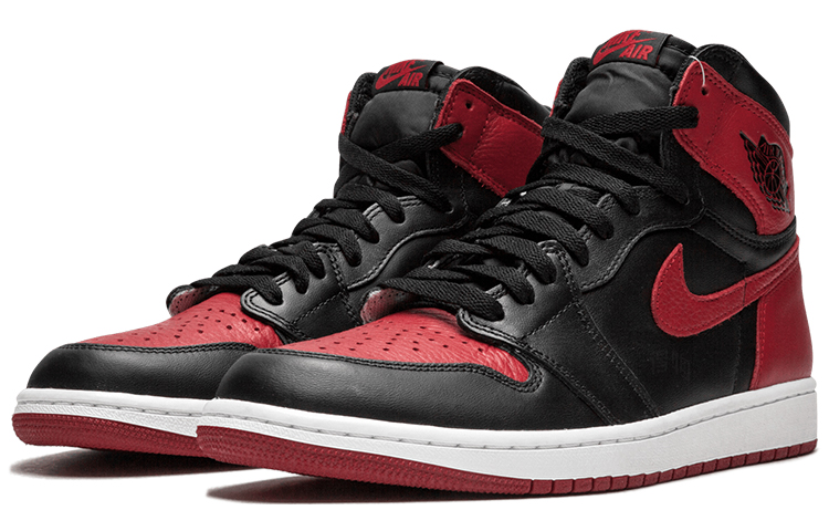 Мужские кроссовки Jordan Air Jordan 1 Retro Bred Banned (черно-красный) — фото 3