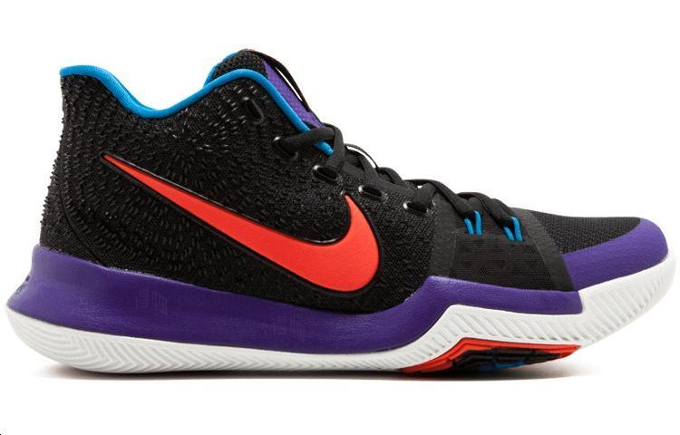 Мужские кроссовки Nike Kyrie 3 (черно-оранжево-фиолетовые) — Чёрный / оранжевый / фиолетовый — фото 2