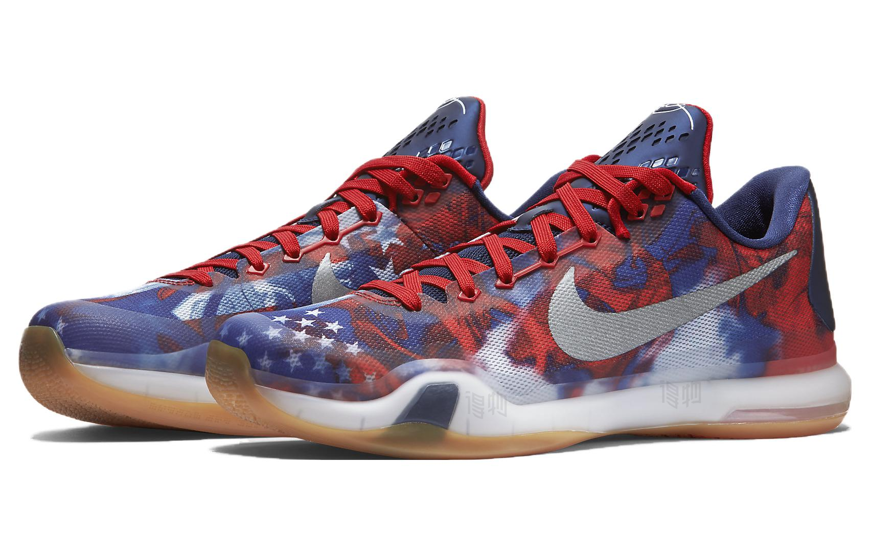 Мужские кроссовки Nike Kobe 10 Independence Day USA (красно-синий) — 大学红/照片蓝/反光银 — фото 2