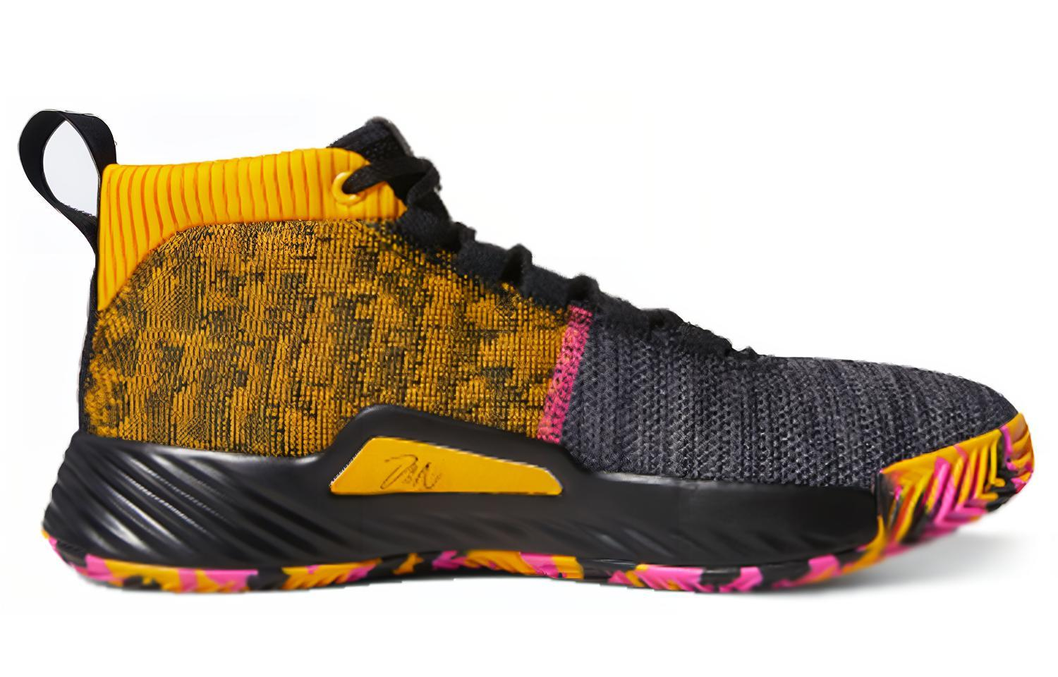 Мужские кроссовки adidas D lillard 5 GCA (черно-желтые) — Чёрный / жёлтый — фото 2