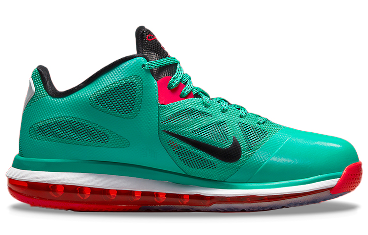 Мужские кроссовки Nike Lebron 9 Low "Reverse Liverpool" 9 (зеленые) — 湖水绿/红色/黑色 — фото 2