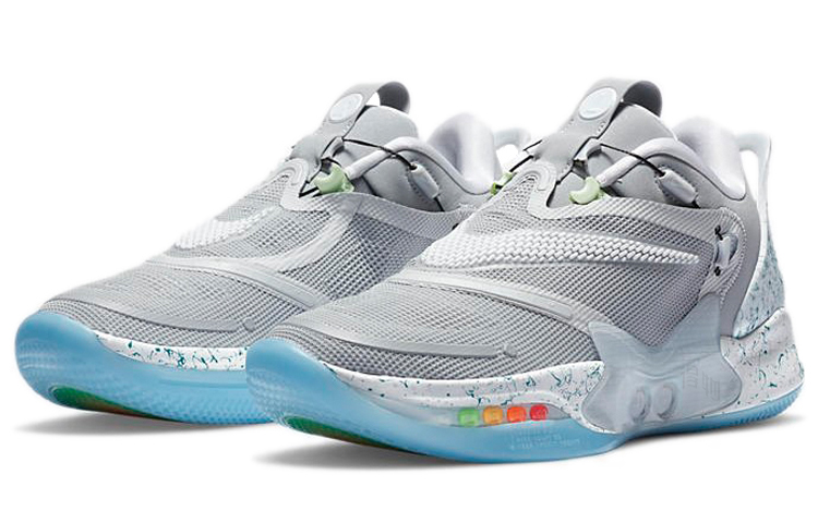 Мужские кроссовки Nike Adapt bb 2.0 "Mag" (серый / белый / синий) — фото 3
