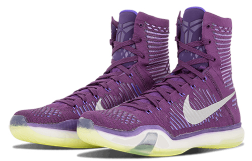Мужские кроссовки Nike Kobe 10 Elite High Team Pack (фиолетовые) — 黑墨水/紫罗兰/反光银 — фото 2