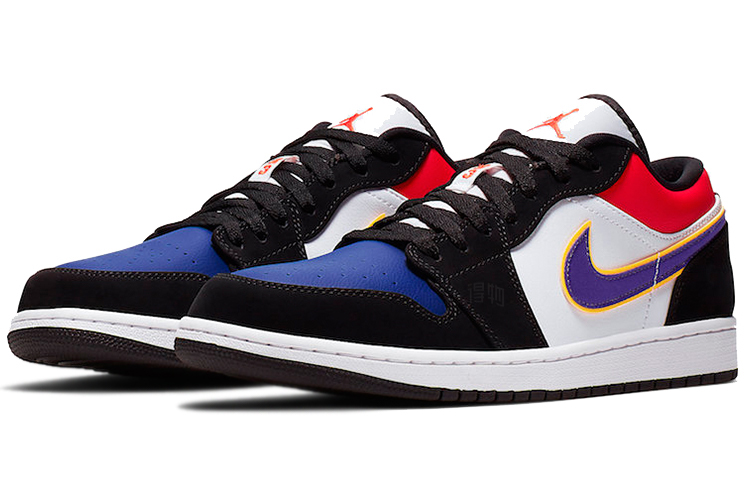 Мужские кроссовки Jordan Air Jordan 1 Low (черно-синий) — фото 3