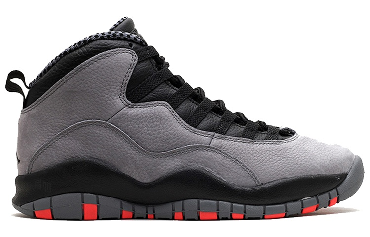 Мужские кроссовки Jordan Air Jordan 10 Retro 'Cool Grey' (серые) — 酷灰/黑/射线红 — фото 2