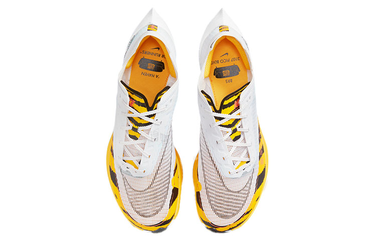 Мужские кроссовки Nike ZoomX Vaporfly Next% 2 BRS "Tiger" (бело-желтые) — Белый / жёлтый — фото 4
