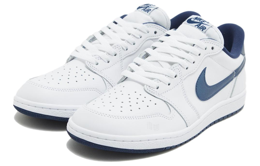 Мужские кроссовки Jordan Air Jordan 1 Low 85 "Metallic Blue" (бело-голубые) — фото 3