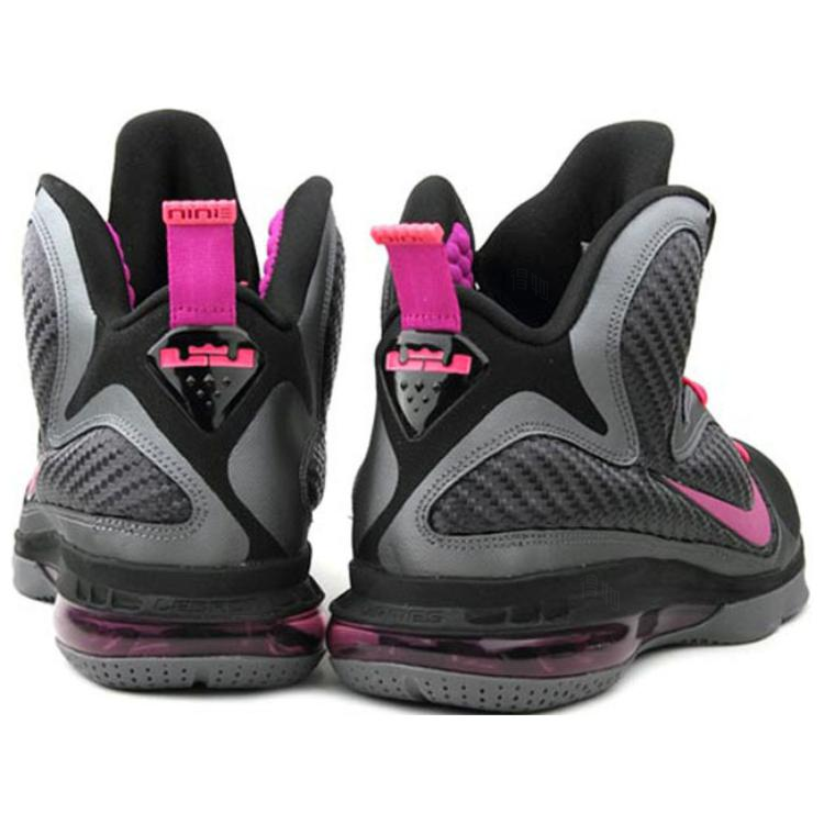Мужские кроссовки Nike Lebron 9 Miami Nights (серые с черным) — 酷灰/活力紫/黑/樱桃红 — фото 4