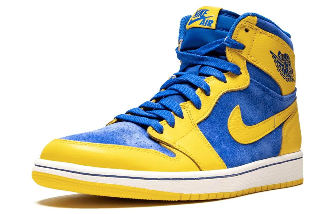 Мужские кроссовки Jordan Air Jordan 1 OG Laney (сине-желтые) — 玉米/宝蓝/白 — фото 2