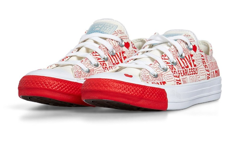Женские кеды Converse Chuck Taylor All Star (бело-красные) — фото 2