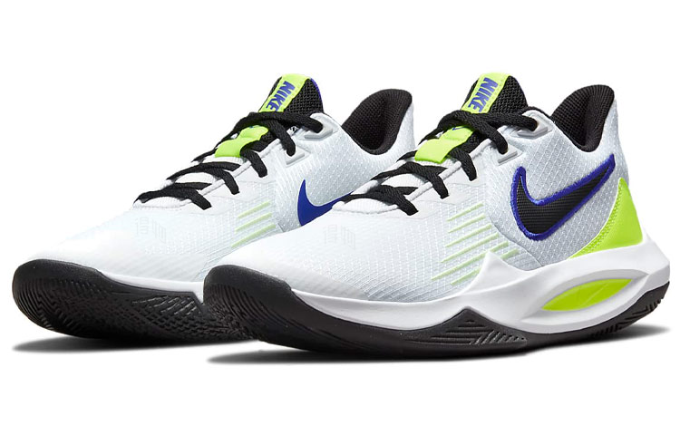 Мужские кроссовки Nike Precision 5 (белый / черный / зеленый) — Белый / чёрный / зелёный — фото 3