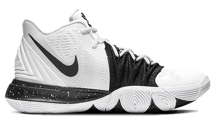 Мужские кроссовки Nike Kyrie 5 (бело-черный) — Белый / чёрный — фото 2