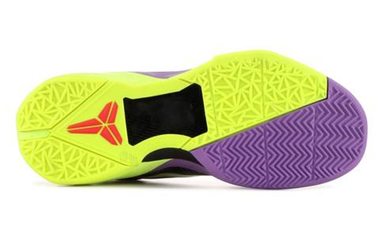 Мужские кроссовки Nike Zoom Kobe 7 (желто-фиолетово-черные) — Жёлтый / фиолетовый / чёрный — фото 4