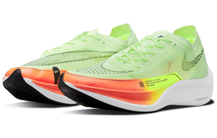 Мужские кроссовки Nike ZoomX Vaporfly Next% 2 (зелено-оранжевые) — Зелёный / оранжевый — фото 2