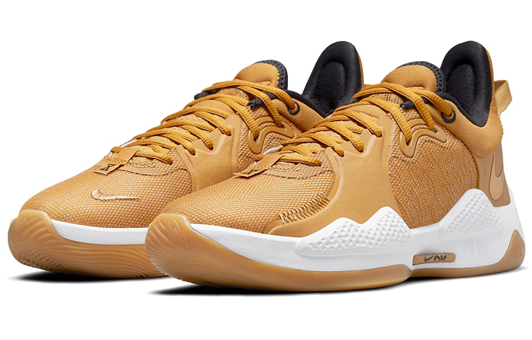 Мужские кроссовки Nike PG 5 TPU (бело-золотые) — Белый / золотой — фото 3