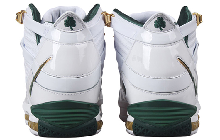 Мужские кроссовки Nike Lebron 3 Zoom (бело-зеленые) — Белый / зелёный — фото 4