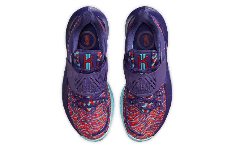 Кроссовки Nike Kyrie Low 3 "Sunrise" 3 (фиолетово-красные) — Фиолетовый / красный — фото 4