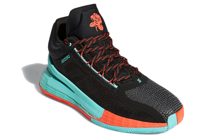 Мужские кроссовки adidas D Rose 11 (черно-оранжево-синий) — Чёрный / оранжевый / синий — фото 3