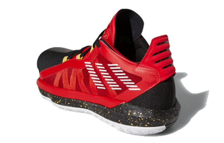 Мужские кроссовки adidas D lillard 6 GCA (красный / черный / желтый) — Красный / чёрный / жёлтый — фото 3