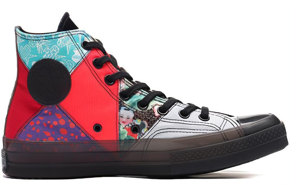 Кеды Converse 1970s Chuck Taylor All Star (черно-бело-красные) — 彩色 — фото 2
