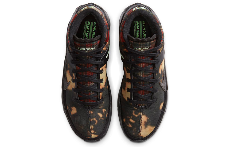 Кроссовки Nike KD 13 (черные) — 黑格纹/绿 — фото 4