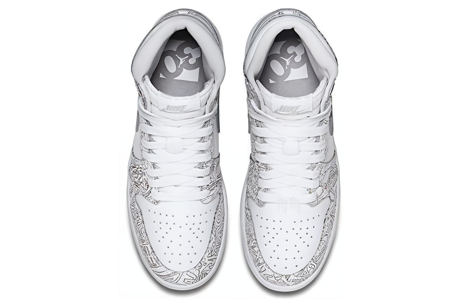 Женские кроссовки Jordan Air Jordan 1 Retro Laser OG (белые) — 白/金属银 — фото 4