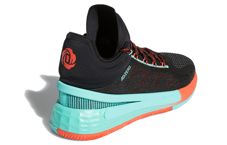 Мужские кроссовки adidas D Rose 11 (черно-оранжево-синий) — Чёрный / оранжевый / синий — фото 4