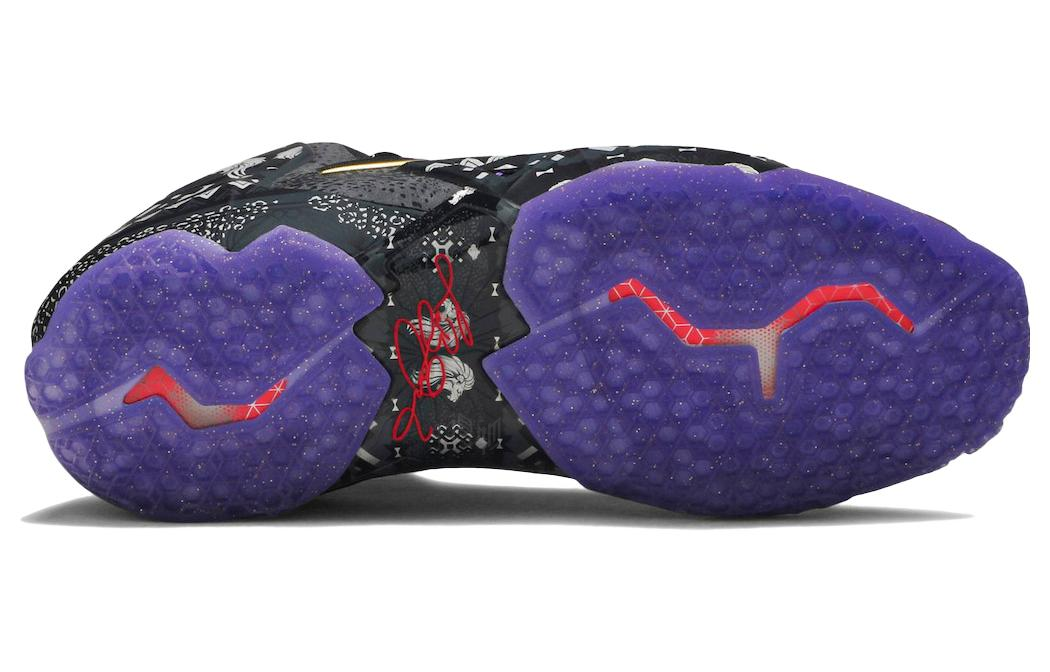 Мужские кроссовки Nike Lebron 11 BHM (черно-фиолетовые) — 深灰/金属黄金/紫 — фото 5