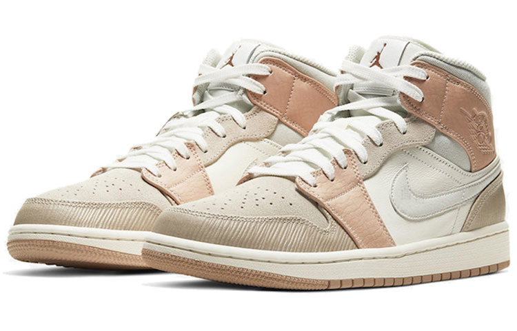Кроссовки Jordan Air Jordan 1 Mid "Milan" (бежевые) — фото 3