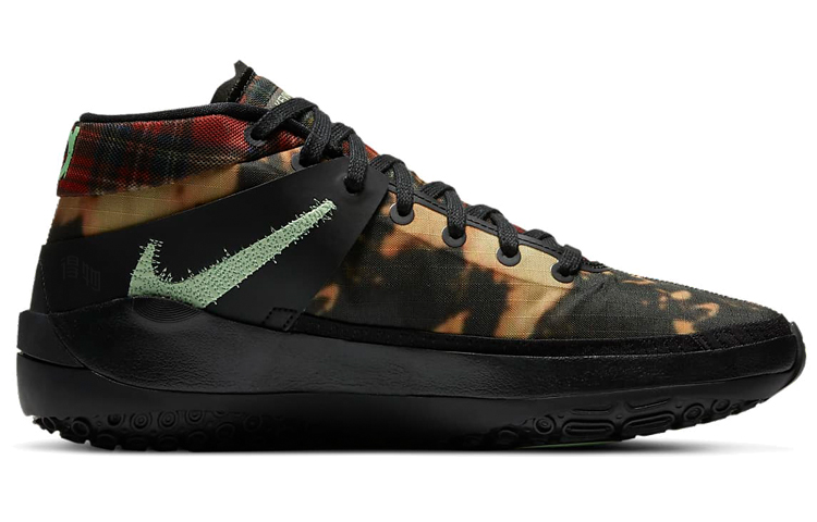Кроссовки Nike KD 13 (черные) — 黑格纹/绿 — фото 2