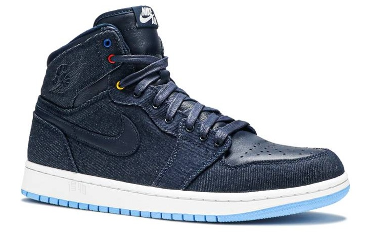 Мужские кроссовки Jordan Air Jordan 1 Retro Family Forever (синие) — Белый / синий — фото 3