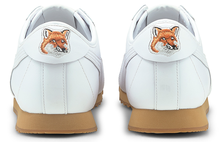 Кеды Maison Kitsune x PUMA Roma (белые с коричневой подошвой) — фото 5
