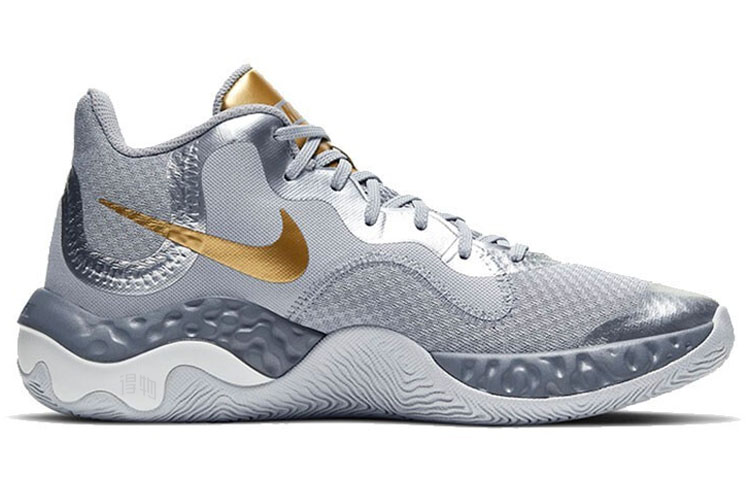 Кроссовки Nike Renew Elevate (серый / золотой / серебристый) — фото 2