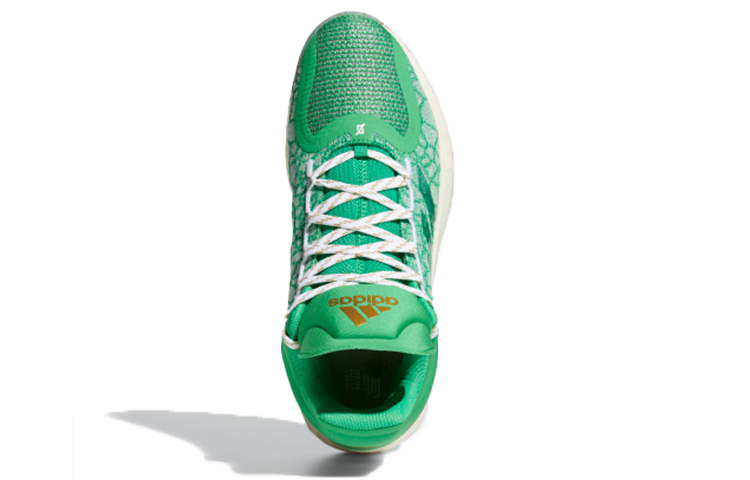 Мужские кроссовки adidas D rose 11 Christmas (зелено-бело-желтые) — фото 5