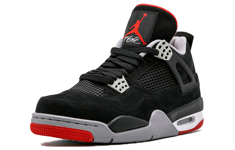Мужские кроссовки Jordan Air Jordan 4 Retro Bred (черно-красные) — фото 2