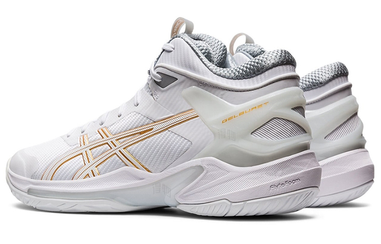 Мужские кроссовки ASICS Gel-Burst 24 (бело-золотые) — фото 4