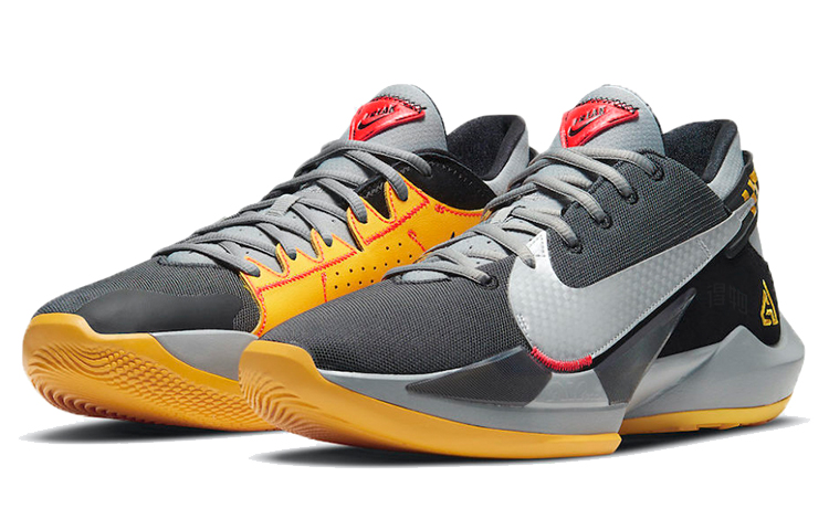Мужские кроссовки Nike Freak 2 "Taxi"Zoom TPU (серо-желтые) — фото 3