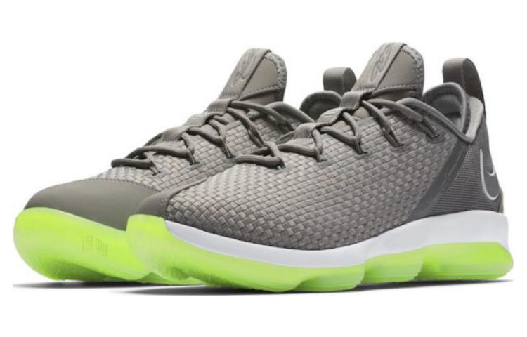 Мужские кроссовки Nike Lebron 14 (черно-белые) — 灰尘/反光银/电子绿 — фото 3